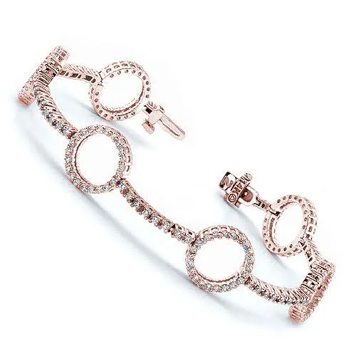 3.00-3.00 CT Round Cut Diamonds - Tennis Bracelet