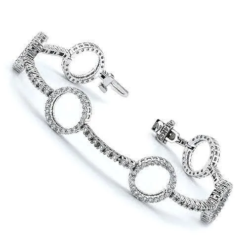3.00-3.00 CT Round Cut Diamonds - Tennis Bracelet