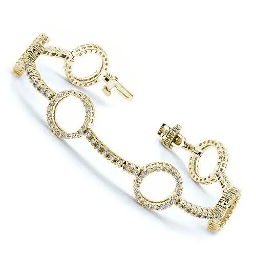 3.00-3.00 CT Round Cut Diamonds - Tennis Bracelet