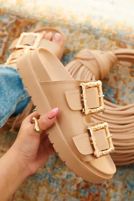 Arani Chunky Slip On Sandals - Nude Arani Chunky Slip On Sandals - Nude