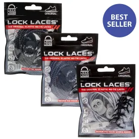 Black|Navy|Cool Gray 3-Pack No-Tie Shoelaces Black|Navy|Cool Gray 3-Pack No-Tie Shoelaces