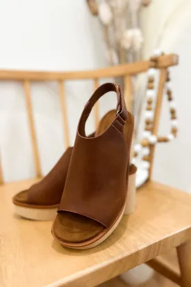 Clue Sling Back Wedge Platform Sandal with Hook and Loop Closure *FINAL SALE*