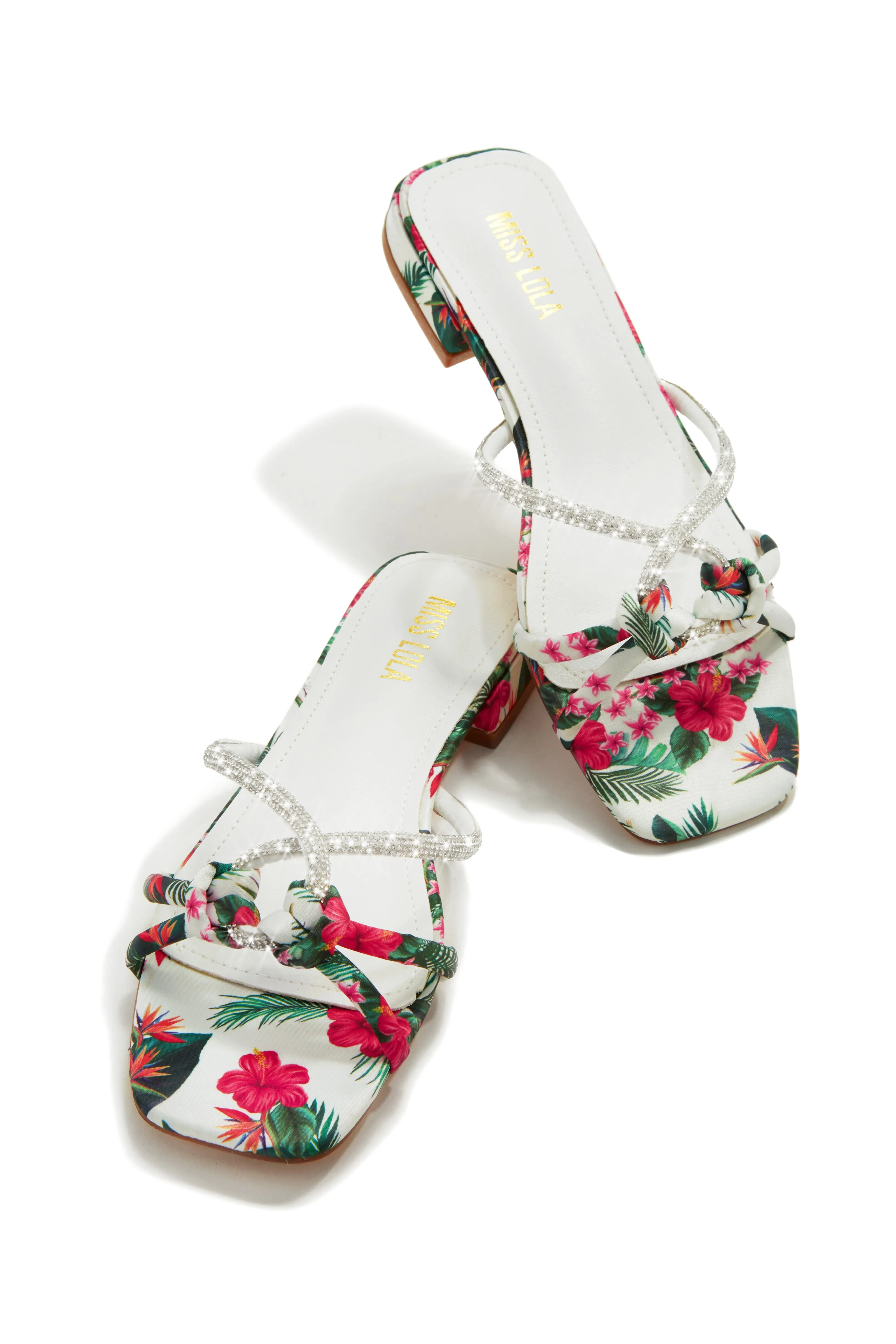 Fantasy Island Embellished Slip On Sandals - Turquoise