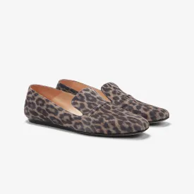 Grace Loafer - Leopard Suede :: Taupe / Black
