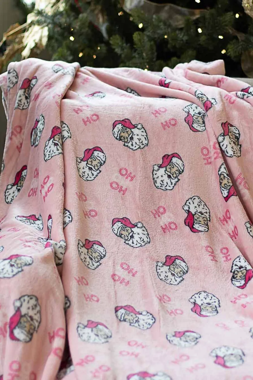 HoHoHo Santa Throw-Pink