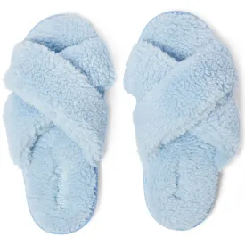 Kip & Co Egg Shell Blue Boucle Adult Slippers ** FINAL SALE**