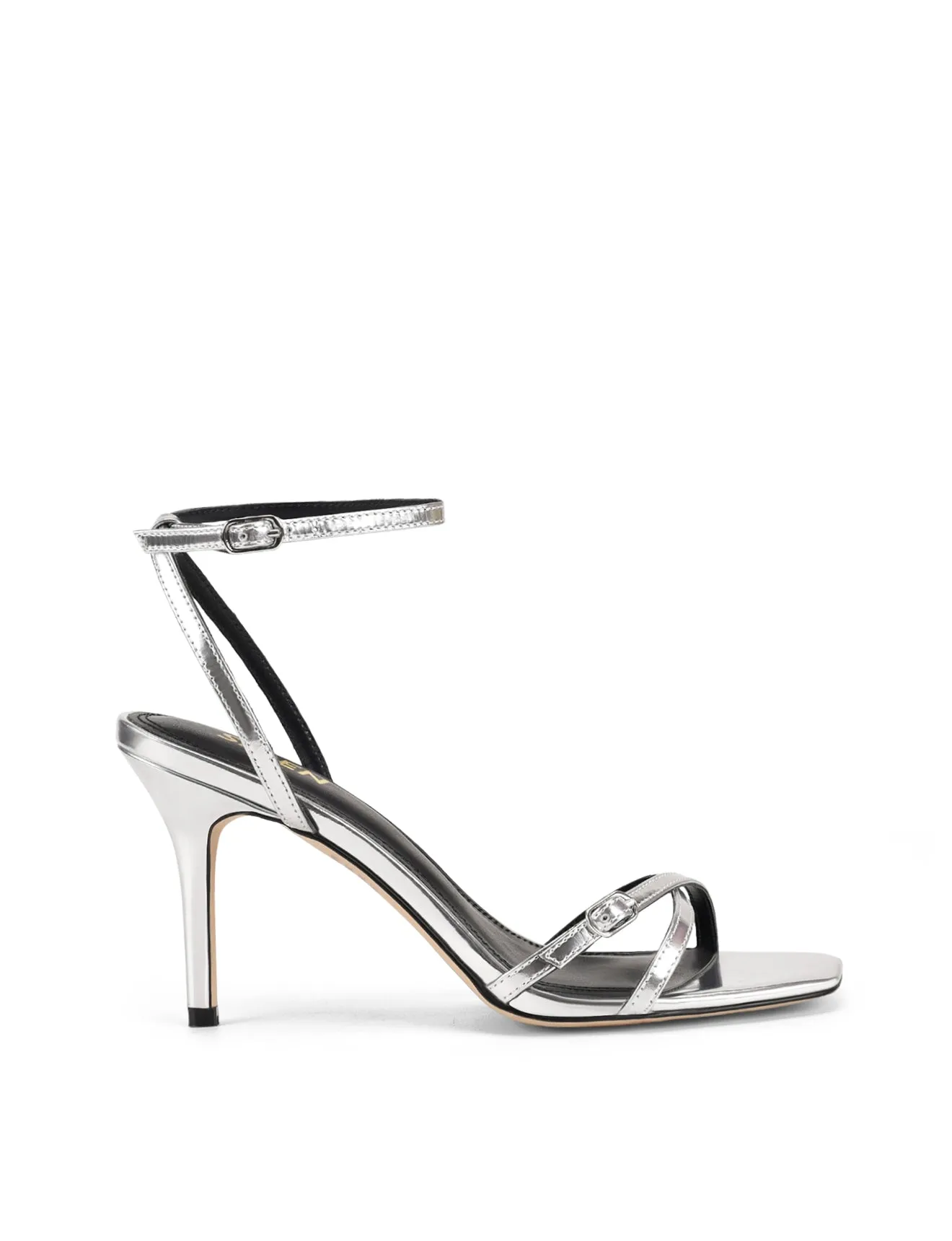 Niah Strappy Sandals - Silver Mirror Metallic Leather