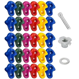 Rock Climbing Wall Holds Play Set (Pack of 30) | Multicolour