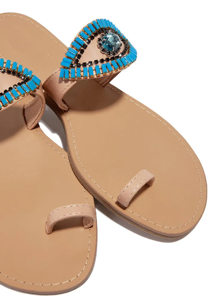 Toleet Evil Eye Slip On Sandals