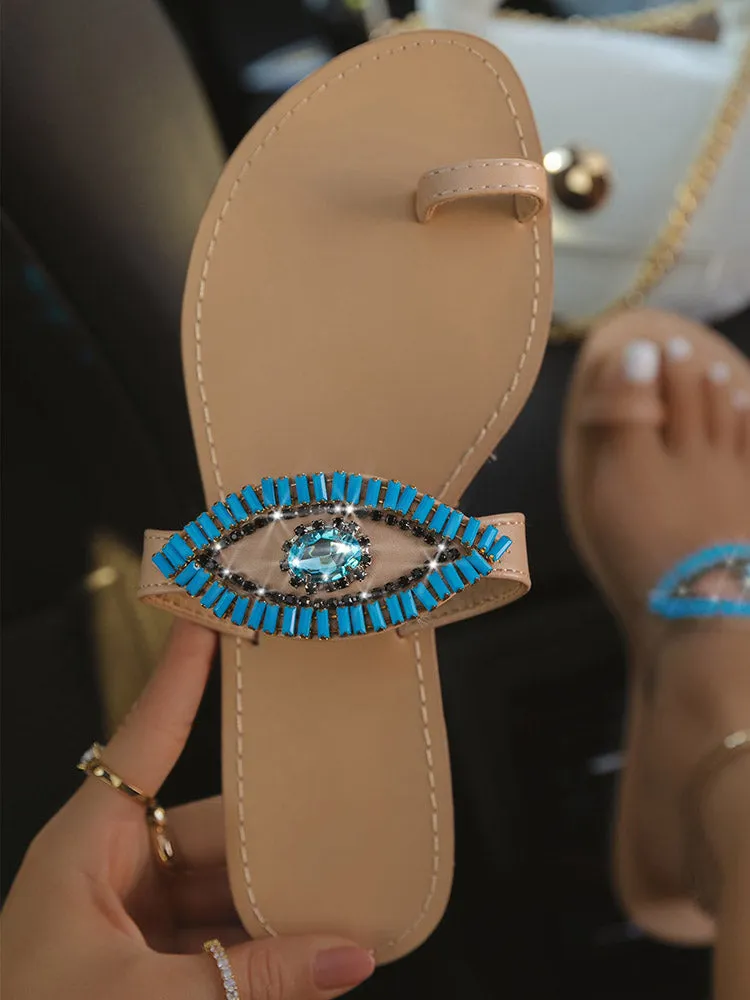 Toleet Evil Eye Slip On Sandals