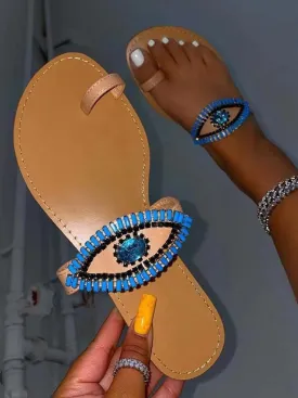 Toleet Evil Eye Slip On Sandals
