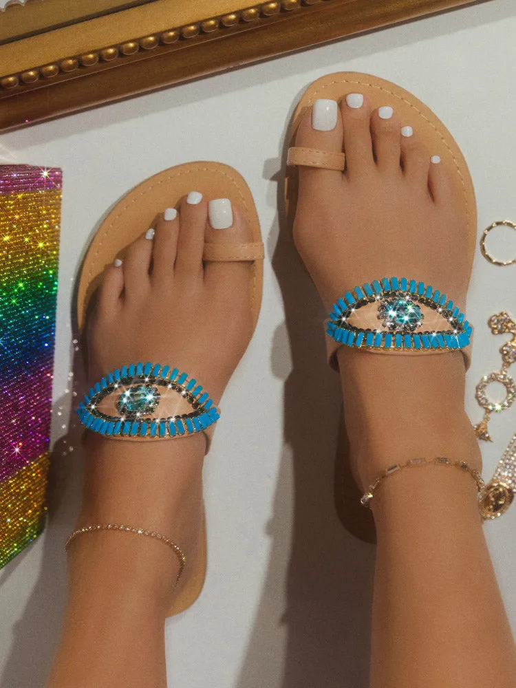 Toleet Evil Eye Slip On Sandals