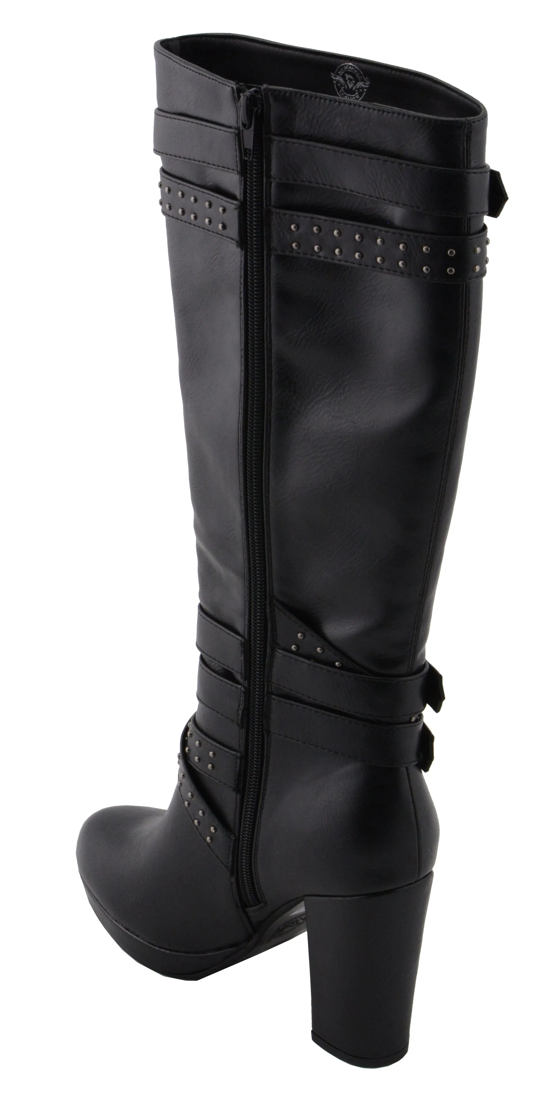 Women Studded Strap Boot w/ Platform Heel
