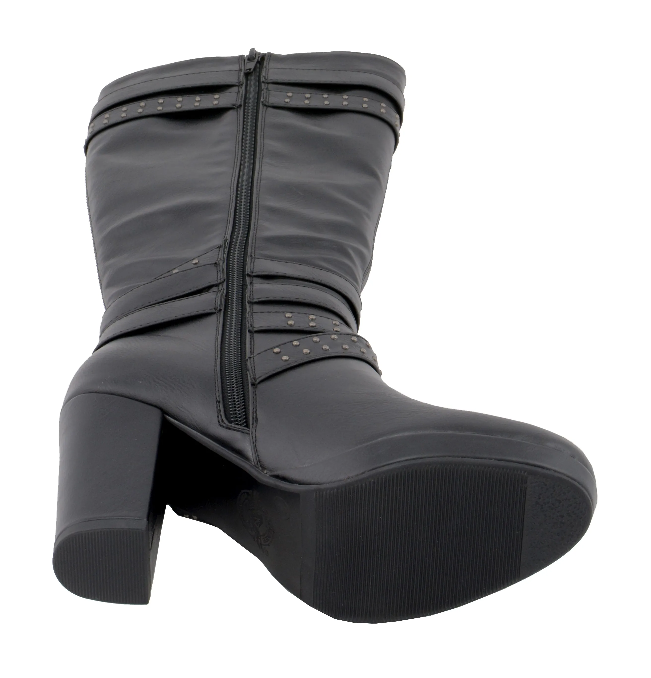 Women Studded Strap Boot w/ Platform Heel