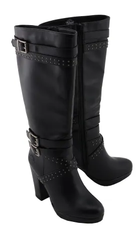 Women Studded Strap Boot w/ Platform Heel