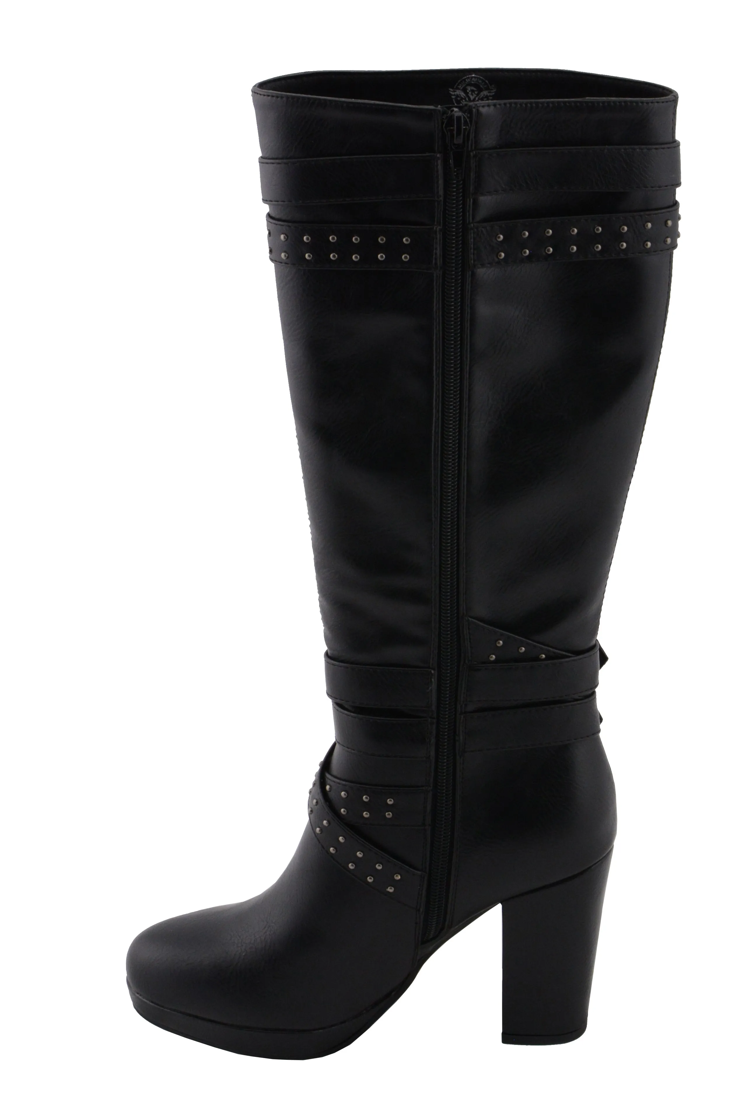 Women Studded Strap Boot w/ Platform Heel